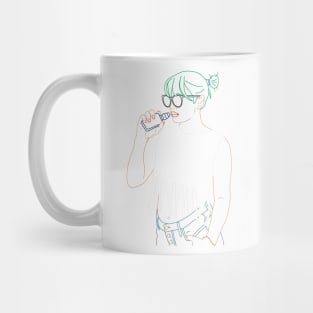 Line color vape girl Mug